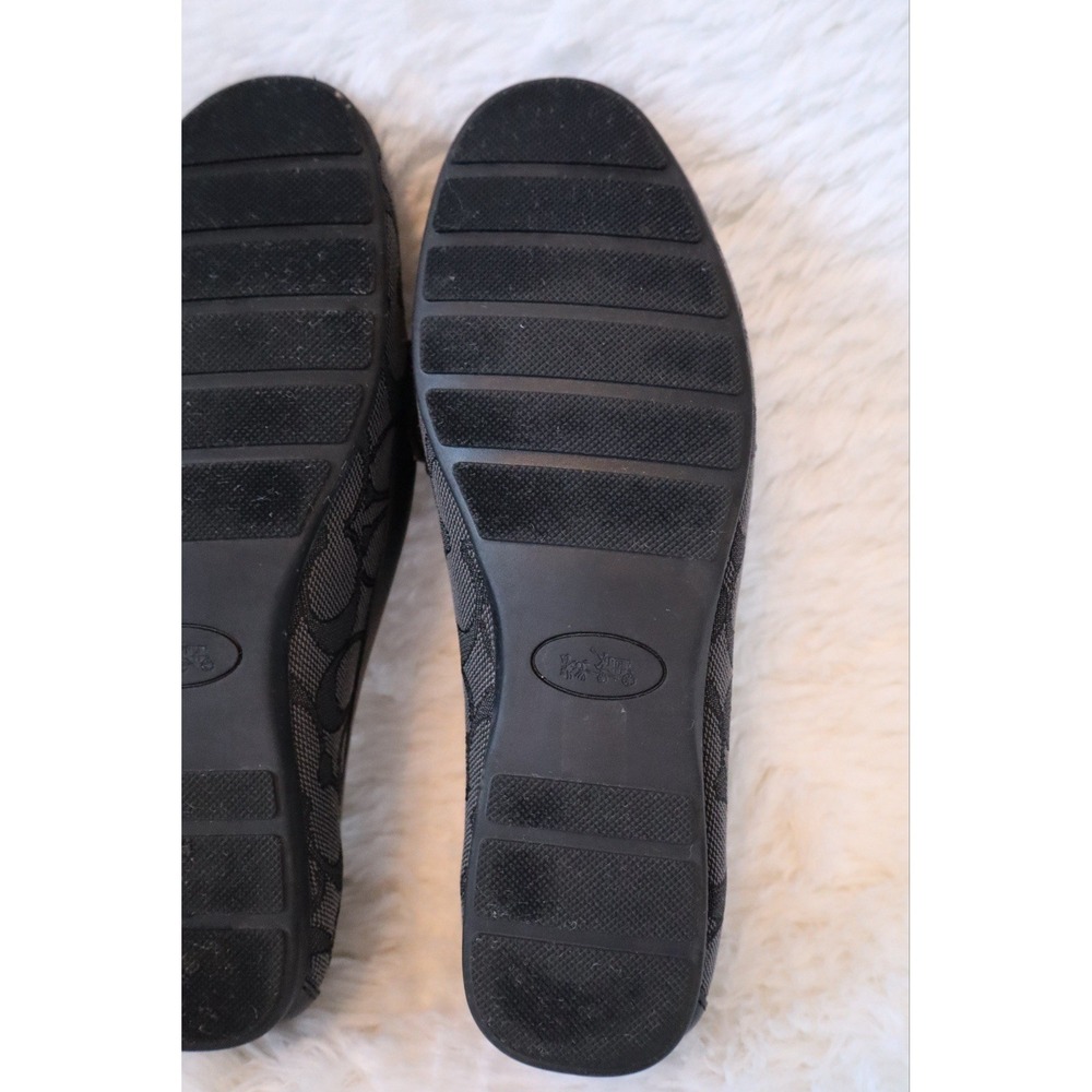 COACH Black Olive Signature Logo 7B Leather Monogram Loafers Women's Shoes - Picture 6 of 8